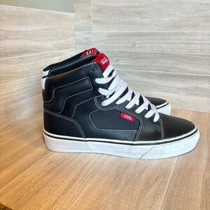 Vans Judge Rowdy Hi Top Vulc Lace Up Blank Leather Men’s 7 Women’s 8.5